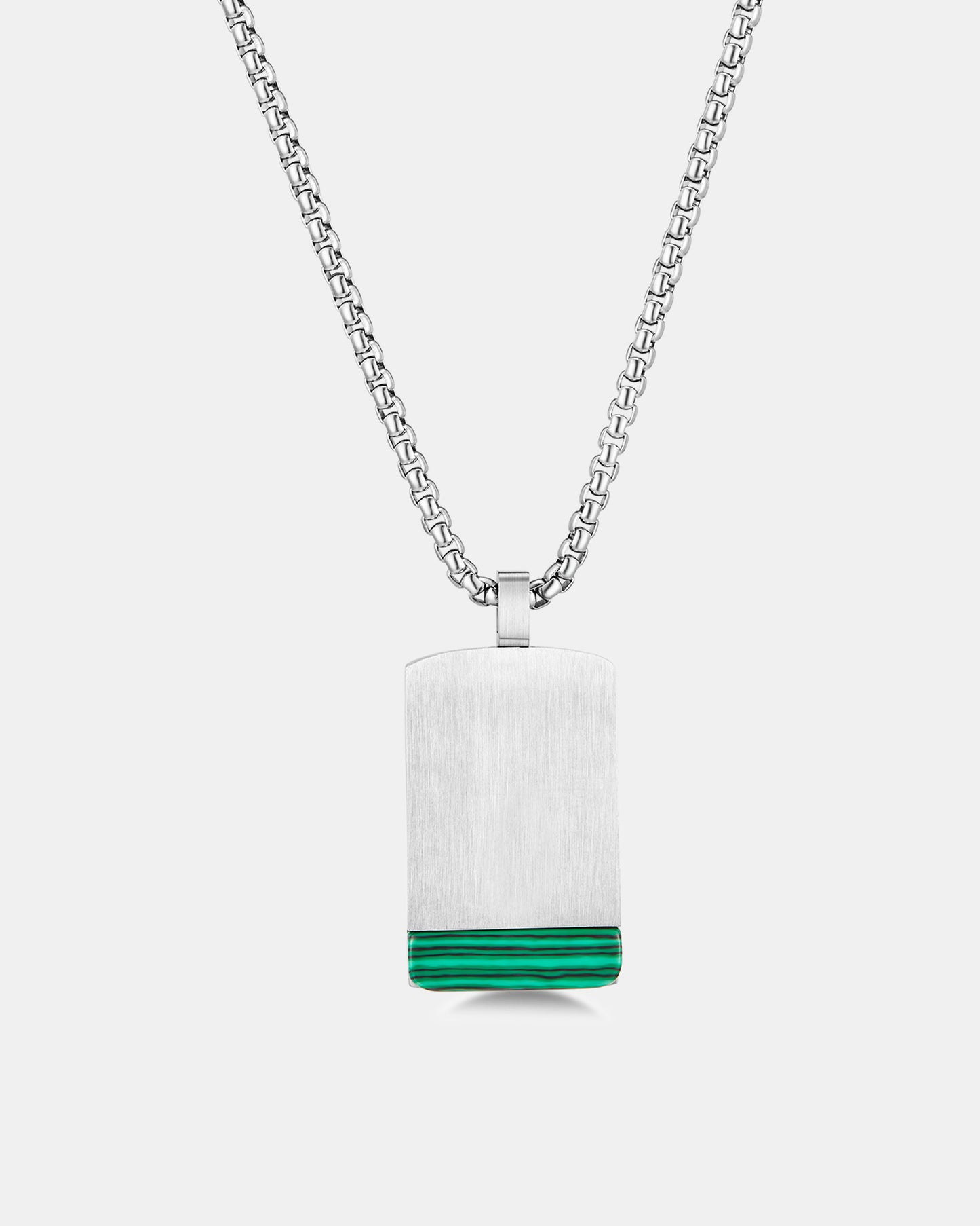 Malachite Tag Cable Necklace